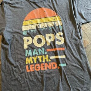 4-2026–Pops Man Myth Legend Graphic T-Shirt - Gray XL NEW